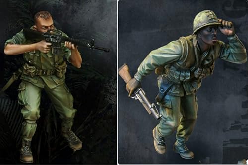 nqhupuo 1/35 Vietnam War American Soldier Resin Soldier Kit Unbemalte und unmontierte Figur Resinmodellbausatz (2 Figuren) // H9v4X13 von nqhupuo