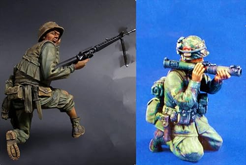 nqhupuo 1/35 Vietnam War American Soldier Resin Soldier Kit Unbemalte und unmontierte Figur Resinmodellbausatz (2 Figuren) // H9v4X14 von nqhupuo