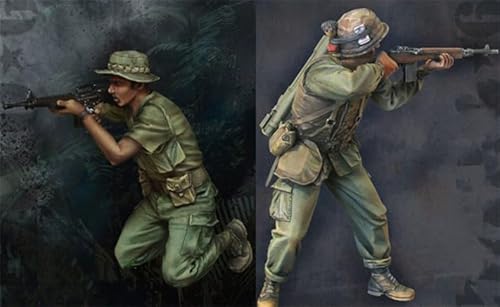 nqhupuo 1/35 Vietnam War American Soldier Resin Soldier Kit Unbemalte und unmontierte Figur Resinmodellbausatz (2 Figuren) // H9v4X17 von nqhupuo