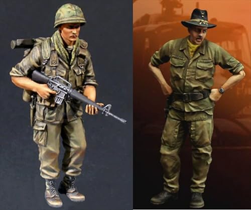 nqhupuo 1/35 Vietnam War American Soldier Resin Soldier Kit Unbemalte und unmontierte Figur Resinmodellbausatz (2 Figuren) // H9v4X29 von nqhupuo