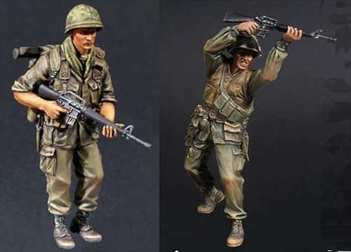 nqhupuo 1/35 Vietnam War American Soldier Resin Soldier Kit Unbemalte und unmontierte Figur Resinmodellbausatz (2 Figuren) // H9v4X31 von nqhupuo