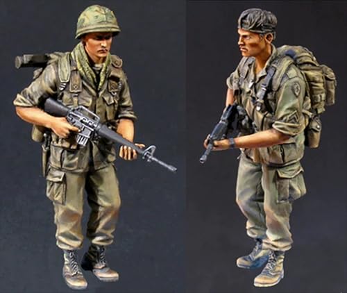 nqhupuo 1/35 Vietnam War American Soldier Resin Soldier Kit Unbemalte und unmontierte Figur Resinmodellbausatz (2 Figuren) // H9v4X33 von nqhupuo