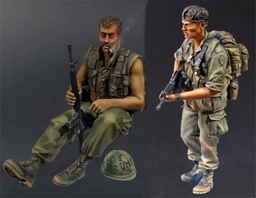 nqhupuo 1/35 Vietnamkrieg US Soldat Resin Bausatz Unbemalt und unmontiert Resin Modell (2 Personen)//Q9X4g25 von nqhupuo