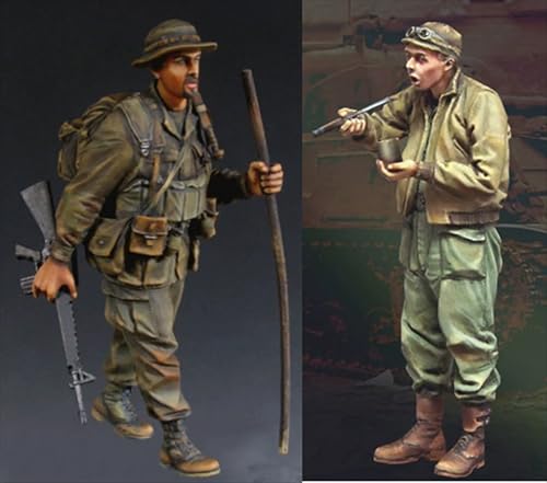 nqhupuo 1/35 Vietnamkrieg US Soldat Resin Bausatz Unbemalt und unmontiert Resin Modell (2 Personen)//Q9X4g27 von nqhupuo