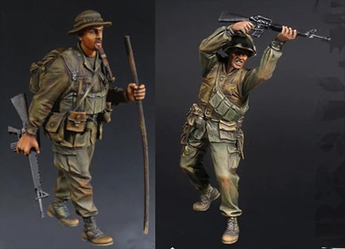 nqhupuo 1/35 Vietnamkrieg US Soldat Resin Modellbausatz Unbemalt und unmontiert Soldat Resin Modellbausatz (2 Mann) //P9s5-13 von nqhupuo