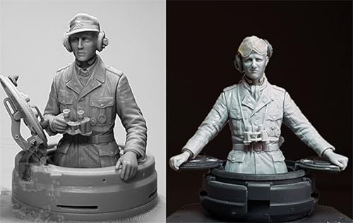 nqhupuo 1/35 WW2 German Tank Soldier Resin Model Kit Unbemalt und unmontiert Soldier Resin Model Kit (2 Figuren, ohne Panzer) //P9s7-2 von nqhupuo