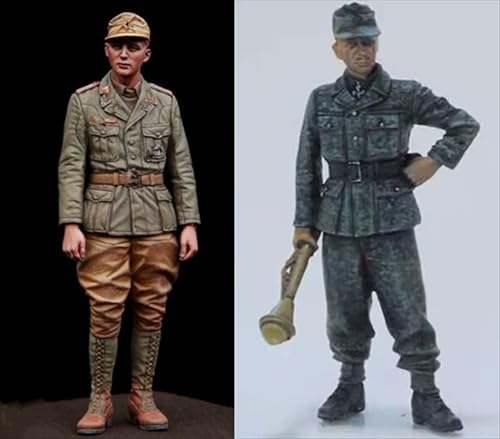 nqhupuo 1/35 WWII German Soldier Resin Model Kit Unbemalt und unmontiert Soldier Resin Model Kit (2-Personen)//K9I-7s1 von nqhupuo