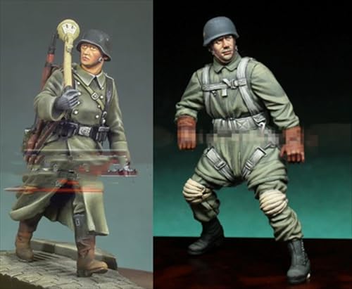 nqhupuo 1/35 WWII German Soldier Resin Model Kit Unbemalt und unmontiert Soldier Resin Model Kit (2-Personen)//K9I-7s14 von nqhupuo