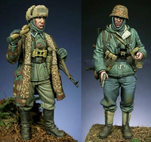 nqhupuo 1/35 WWII German Soldier Resin Model Kit Unbemalt und unmontiert Soldier Resin Model Kit (2-Personen)//K9I-7s24 von nqhupuo