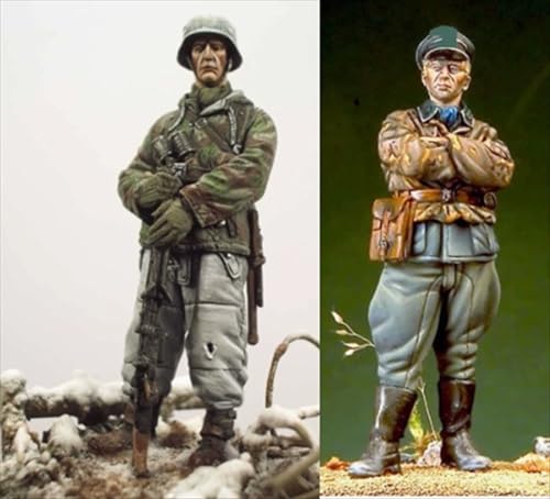 nqhupuo 1/35 WWII German Soldier Resin Model Kit Unbemalt und unmontiert Soldier Resin Model Kit (2-Personen)//K9I-7s25 von nqhupuo