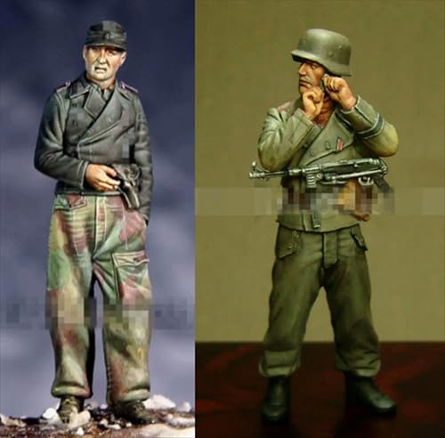 nqhupuo 1/35 WWII German Soldier Resin Model Kit Unbemalt und unmontiert Soldier Resin Model Kit (2-Personen)//K9I-7s34 von nqhupuo