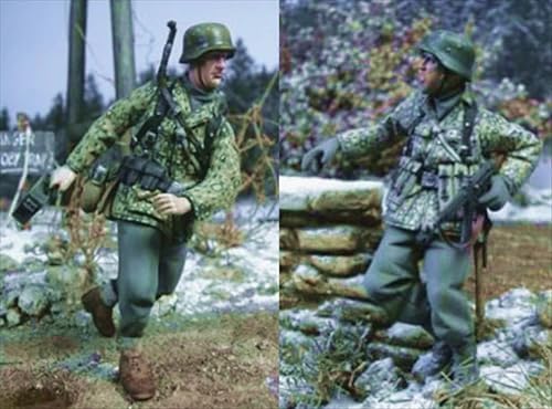 nqhupuo 1/35 WWII German Soldier Resin Model Kit Unbemalt und unmontiert Soldier Resin Model Kit (2-Personen)//K9I-7s5 von nqhupuo