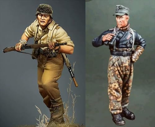 nqhupuo 1/35 WWII German Soldier Resin Model Kit Unbemalt und unmontiert Soldier Resin Model Kit (2-Personen)//K9I-7s8 von nqhupuo