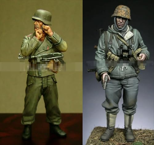 nqhupuo 1/35 WWII German Soldier Resin Model Kit Unbemalt und unmontiert Soldier Resin Model Kit (2-Personen) //P9s6-37 von nqhupuo