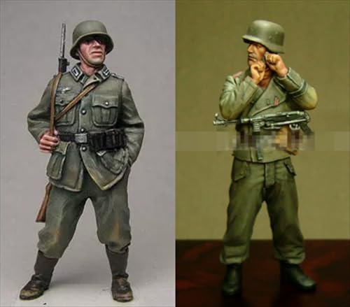 nqhupuo 1/35 WWII German Soldier Resin Model Kit Unbemalt und unmontiert Soldier Resin Model Kit (2-Personen) //P9s6-38 von nqhupuo