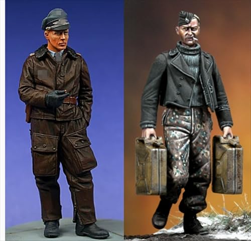 nqhupuo 1/35 WWII German Soldier Resin Model Kit Unbemalt und unmontiert Soldier Resin Model Kit (2-Personen) //P9s6-8 von nqhupuo