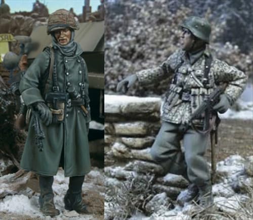 nqhupuo 1/35 WWII German Soldier Resin Soldier Kit Unbemalt und unmontiert Figur Resin Model Kit (2-Personen) // H9v6X21 von nqhupuo