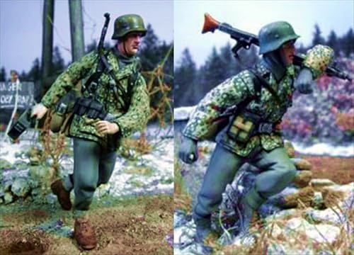 nqhupuo 1/35 WWII German Soldier Resin Soldier Kit Unbemalt und unmontiert Figur Resin Model Kit (2-Personen) // H9v6X37 von nqhupuo