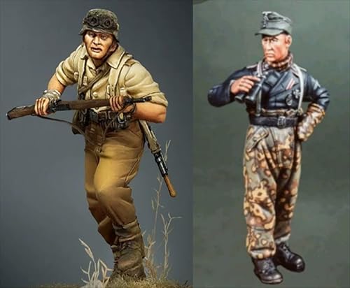 nqhupuo 1/35 WWII German Soldier Resin Soldier Kit Unbemaltes und unmontiertes Resin Modell (2 Personen)//Q9X6g10 von nqhupuo