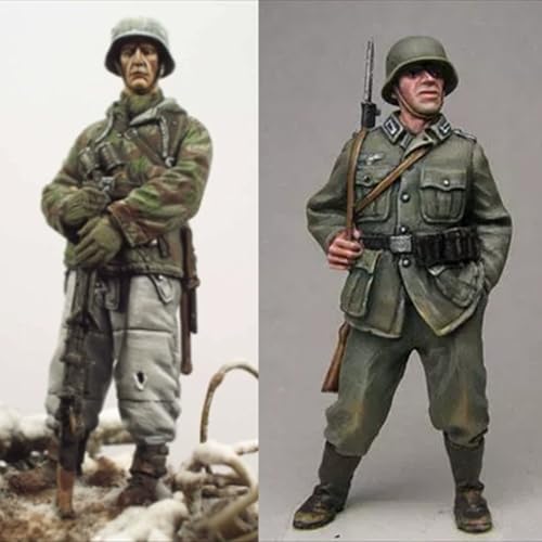 nqhupuo 1/35 WWII German Soldier Resin Soldier Kit Unbemaltes und unmontiertes Resin Modell (2 Personen)//Q9X6g22 von nqhupuo