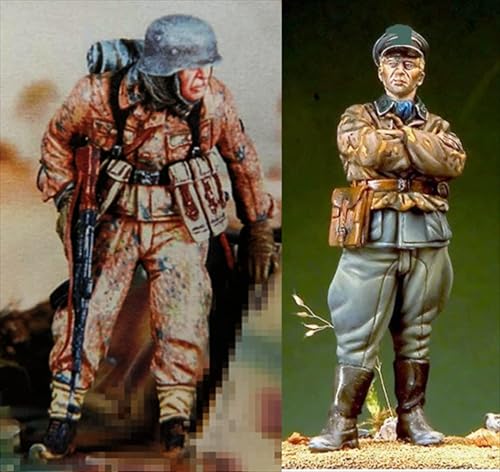 nqhupuo 1/35 WWII German Soldier Resin Soldier Kit Unbemaltes und unmontiertes Resin Modell (2 Personen)//Q9X6g29 von nqhupuo