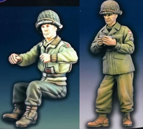 nqhupuo 1/35 WWII US Soldier Resin Model Kit Unbemalt und unmontiert Soldier Resin Model Kit (2 Männer) //P9s4-1 von nqhupuo