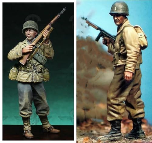 nqhupuo 1/35 WWII US Soldier Resin Model Kit Unbemalt und unmontiert Soldier Resin Model Kit (2-Personen)// K9I-4s14 von nqhupuo