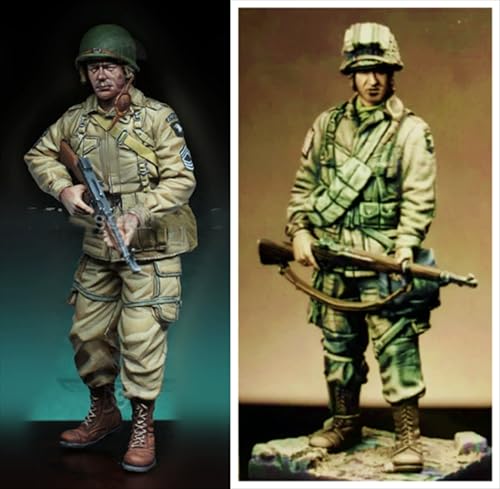 nqhupuo 1/35 WWII US Soldier Resin Soldier Kit Unbemalt und unmontiert Figur Resin Model Kit (2-Personen) // H9v2X7 von nqhupuo