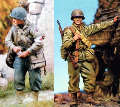 nqhupuo 1/35 WWII US Soldier Resin Soldier Kit Unbemaltes und unmontiertes Resin Modell (2 Personen)//Q9X3g12 von nqhupuo