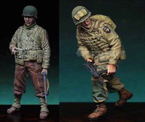 nqhupuo 1/35 WWII US Soldier Resin Soldier Kit Unbemaltes und unmontiertes Resin Modell (2 Personen)//Q9X3g18 von nqhupuo