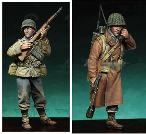 nqhupuo 1/35 WWII US Soldier Resin Soldier Kit Unbemaltes und unmontiertes Resin Modell (2 Personen)//Q9X3g2 von nqhupuo