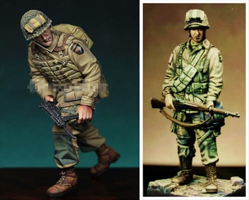 nqhupuo 1/35 WWII US Soldier Resin Soldier Kit Unbemaltes und unmontiertes Resin Modell (2 Personen)//Q9X3g9 von nqhupuo