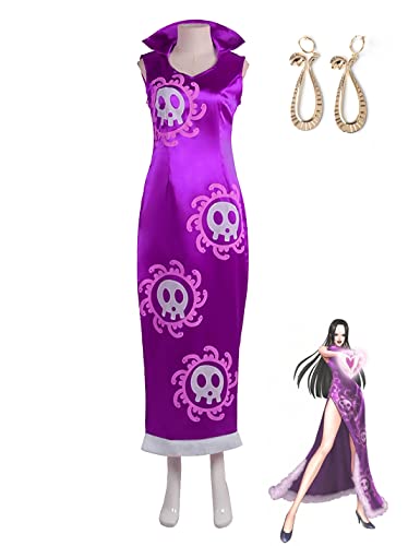 NVRUCS Cosplay Kostüm Anime Einteiler Boa Hancock Kleid Cheongsam Rock Outfits Halloween Party Uniform (X-Small) von nvrucs