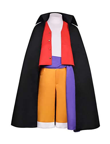 NVRUCS Cosplay Kostüm Anime One Piece Monkey D. Luffy Cloak Jacke Shorts Outfits Halloween Party Uniform (Medium) von nvrucs