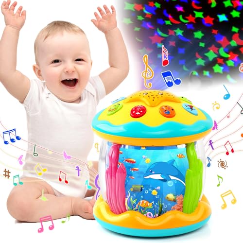 Baby Spielzeug ab 1 Jahr Projektor Babyspielzeug ab 6 8 9 10 12 18 Monate mit Licht & Musik Baby Geschenk Kinderspielzeug ab 1 2 Jahr Mädchen Junge Lernen Kriechen Spielzeug für Kleinkind Weihnachten von obakaer