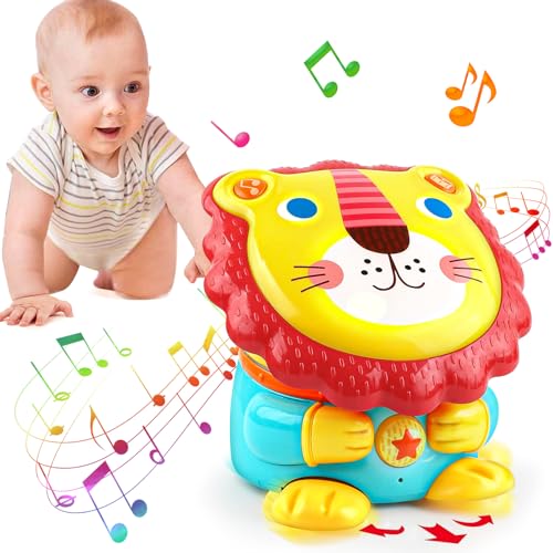 Musik Baby Spielzeug ab 1 2 3 Jahre Babyspielzeug ab 6 Monate Baby Geschenk Junge Tummy Time Toys Geschenkideen 1 JäHrige MäDchen Kinder GeräUschen Spielzeug mit Licht Lion Baby-Trommel Spielzeug von obakaer