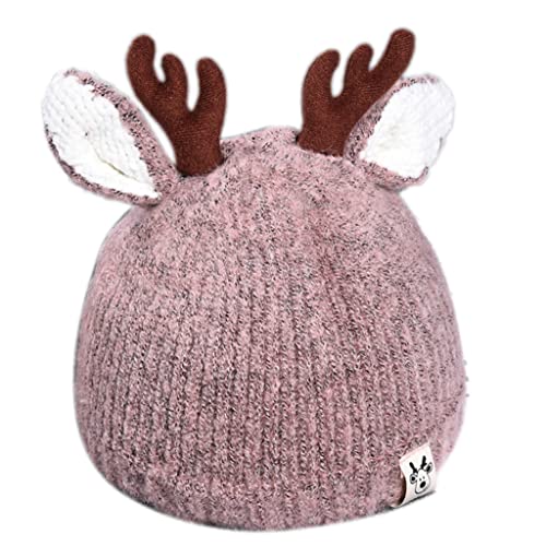 ohodhmnu Antlers Weihnachtshut Cartoon Kinder Gestrickt Weihnachtshut Tägliches Geschenk Für Halloween Party Neujahr von ohodhmnu