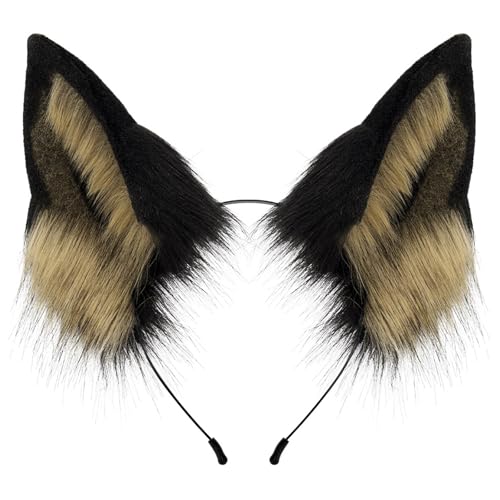 ohodhmnu Halloween Wolf Hund Kostüm Zubehör Wolf Hund Dress Up Kostüm Tierohren Stirnband Schwanz für Mädchen Cosplay Halloween ohodhmnu Halloween Wolf Hund Kostüm Zubehör Wolf Hund Dress Up Kostüm Tierohren Stirnband Schwanz für Mädchen Cosplay Halloween von ohodhmnu