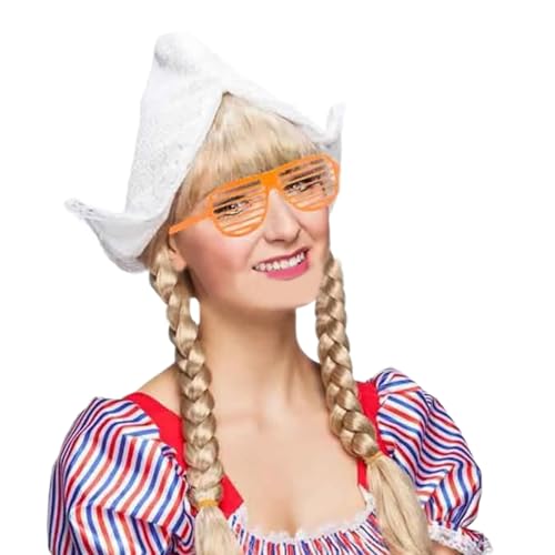 ohodhmnu Holländischer Hut aus Spitze, Hollandhut, Kostüm mit Shutter Shade Brille für Damen, Rollenspiele und kulturelle Themen-Events von ohodhmnu