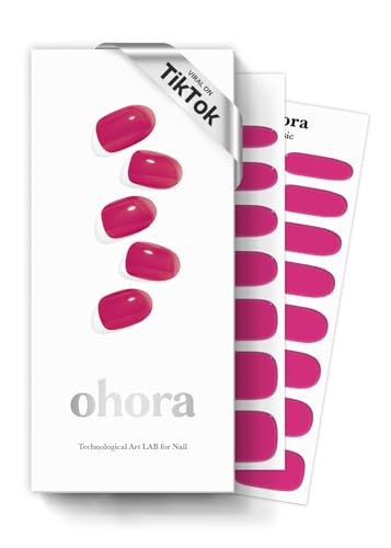 ohora Halbgehärtete Gel-Nagelstreifen (N Tint Reddish)–funktioniert mit allen Nagellampen, Salon-Qualität, langlebig, einfach anzubringen und zu entfernen, inklusive Vorbereitungspads, Nagelfeile von ohora