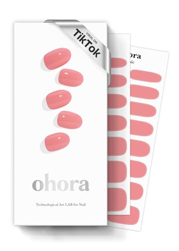 ohora Halbgehärtete Gel-Nagelstreifen von (N Cream Glow) – Funktioniert mit allen Nagellampen, Salonqualität, langlebig, einfach anzubringen und zu entfernen – Pink von ohora