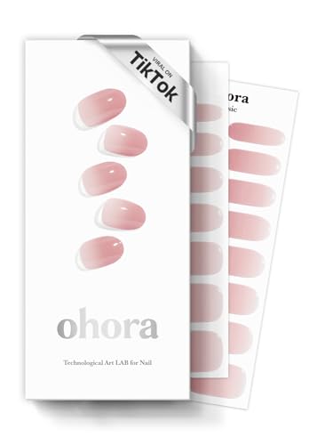 ohora Halbgehärtete Gel-Nagelstreifen von (N Milk Rose) – Funktioniert mit allen Nagellampen, Salonqualität, langlebig, einfach anzubringen und zu entfernen – Pink von ohora