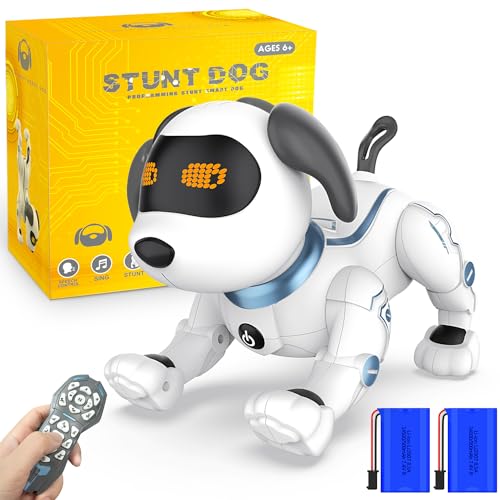 Roboterhund, okk RC-Hund mit Fernbedienung, Programmierbares Spielzeug zum Singen, Tanzen und Musizieren, Interaktiver Sprachgesteuerter Roboterhund, Weihnachten Geschenk für Jungen und Mädchen. von okk