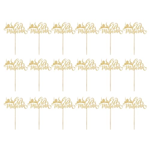 Set Von 18 Eid Mubaraks Kucheneinsätze Cupcake Toppers Gold Glitzer Papierkuchen Dekorationen Backbegeisterte Lieferungen von omiinitio