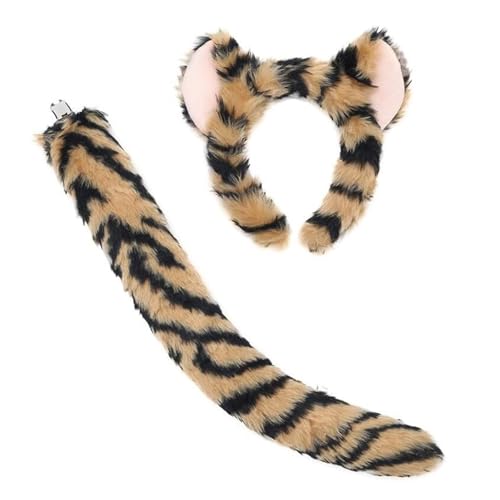 omiinitio 1/2/3/4 Leoparden Kostümzubehör Set Leoparden Ohrstirnband Bowtie Tail Tutus Accessoires Kits Kinder Leoparden Kostüm von omiinitio