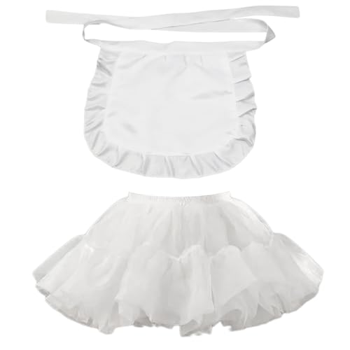 omiinitio Süßes Chinesisches Little Cook Stil Set Für Damen Dienstmädchenschürze Und Tutus Rock Set Für Cosplay Und Mottopartys Anime Mädchen Outfits von omiinitio