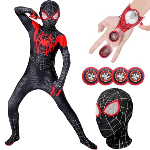 2024 Neueste Cosplay Kostüme Kinder,Kinder Bodysuit 120/140,Carnival Halloween Kostüme Junge,Kinder Cosplay Kostüme mit Glove Launcher von oosheon