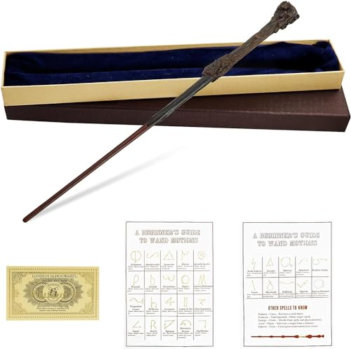 oosheon Deluxe Zauberstab mit Exquisite Geschenkbox,Zauberstab mit Stahlkern,Harz Zauberstab mit Zaubersprüche und Zugticket,Zauberstab für Hexen und Magier(35cm, 70g) von oosheon