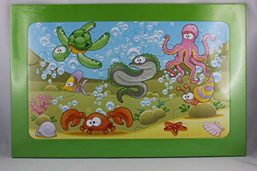 Out of The Blue, Rahmenpuzzle, Fische, 15 Teile, ab 3 Jahre, Pappe, 19cm x 29cm von ootb