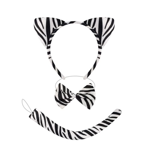 osiuujkw 3 teiliges dreiteiliges Zebra Dress Up Set für Kinderpartys, dreiteiliges Set mit Stoffstreifen und dreiteiligem Zebra Set, B von osiuujkw